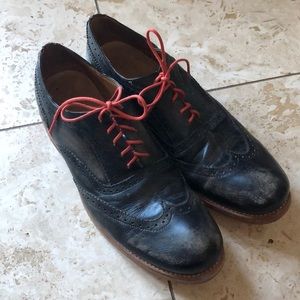 BED STU Handcrafted bench made Cobbler Series genuine leather shoes.